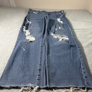Y2k 2000s Beyond Baggy Distressed Ripped Jeans Womens 36x29 Raw Hem Rips Loose